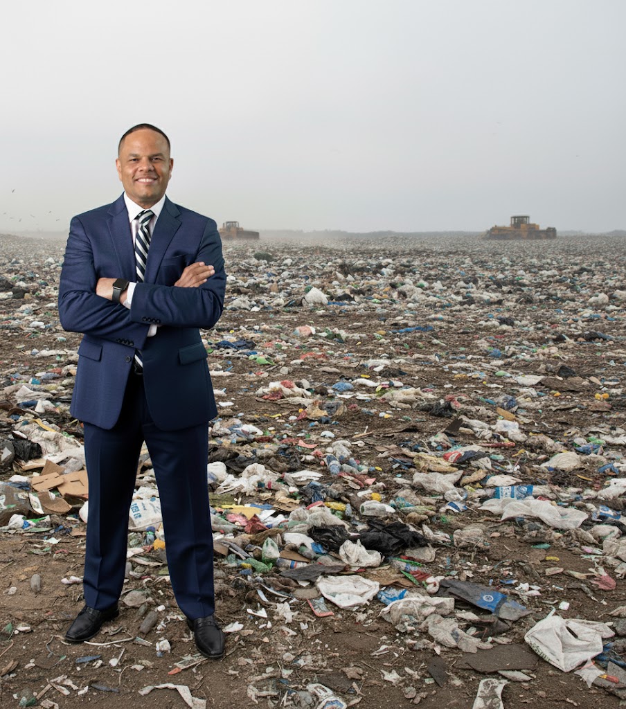 Court records scattered in landfill debris